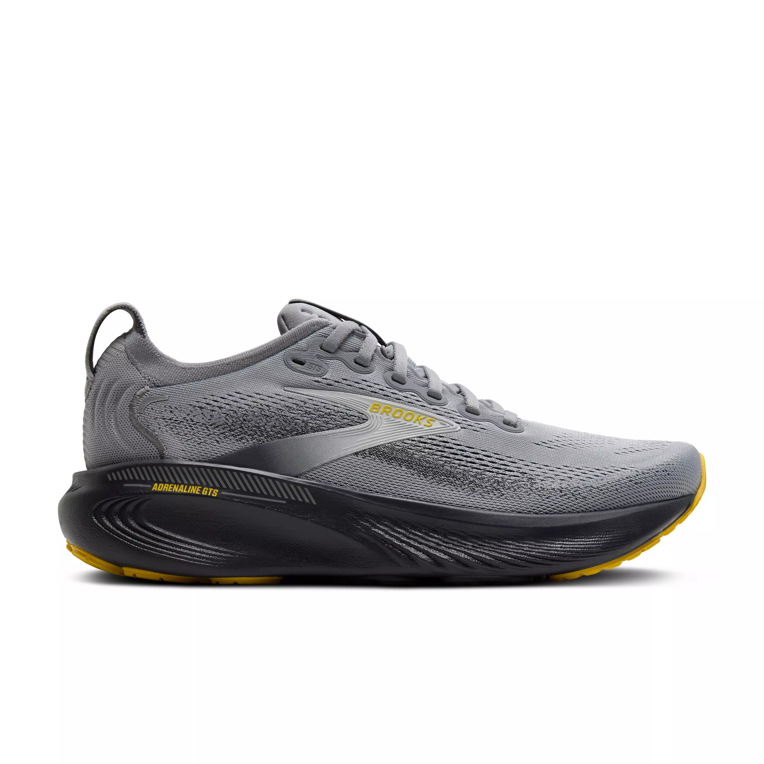 Brooks Adrenaline GTS 25 "Primer Grey/Ebony/Jasmin" Men's Extra Wide Running Shoe - GREY/EBONY/JASMIN