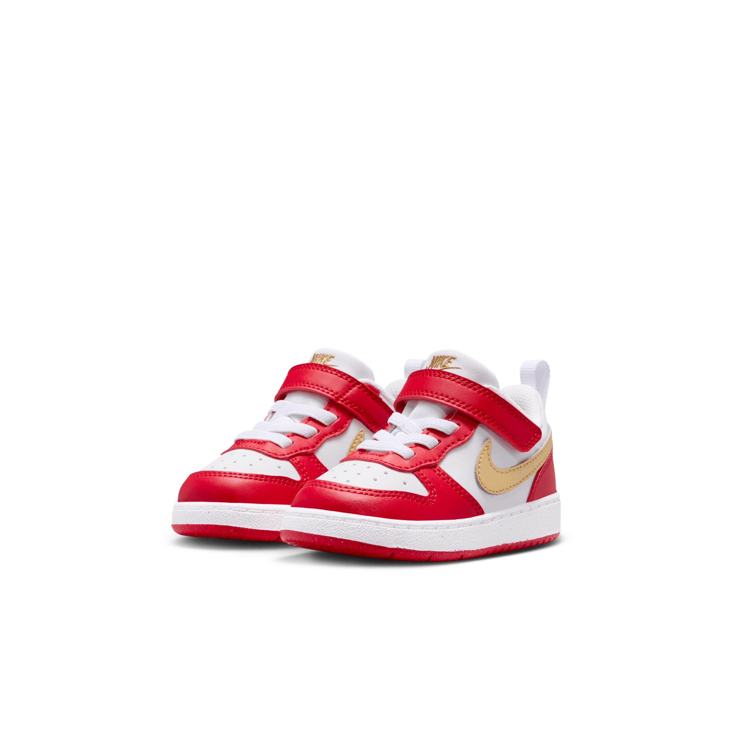 Nike Court Borough Low Recraft "White/University Red/White/Metallic Gold" Infant Boys' Shoe - WHITE/RED/WHITE/GOLD Thumbnail View 3
