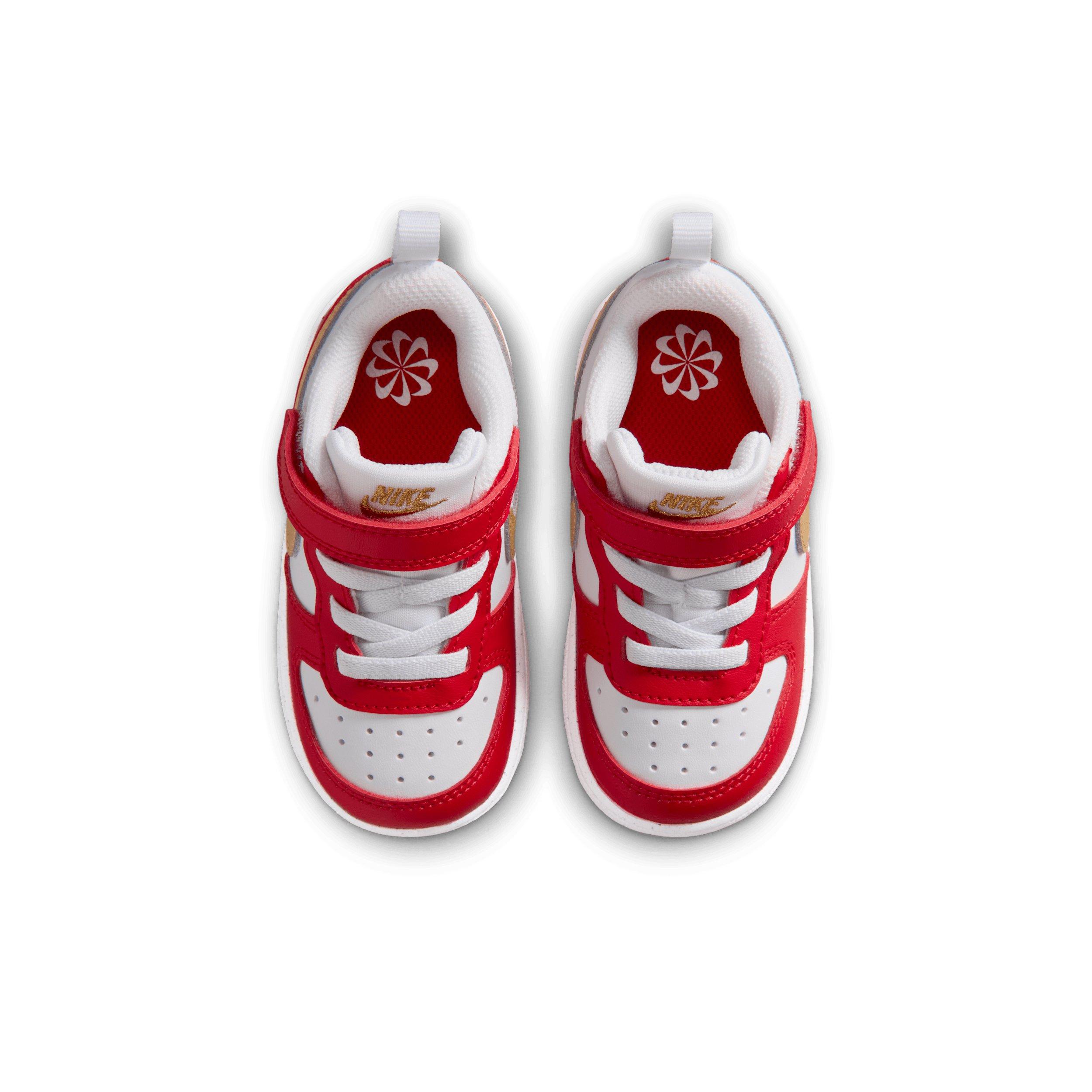 Nike Court Borough Low Recraft "White/University Red/White/Metallic Gold" Infant Boys' Shoe - WHITE/RED/WHITE/GOLD Thumbnail View 4