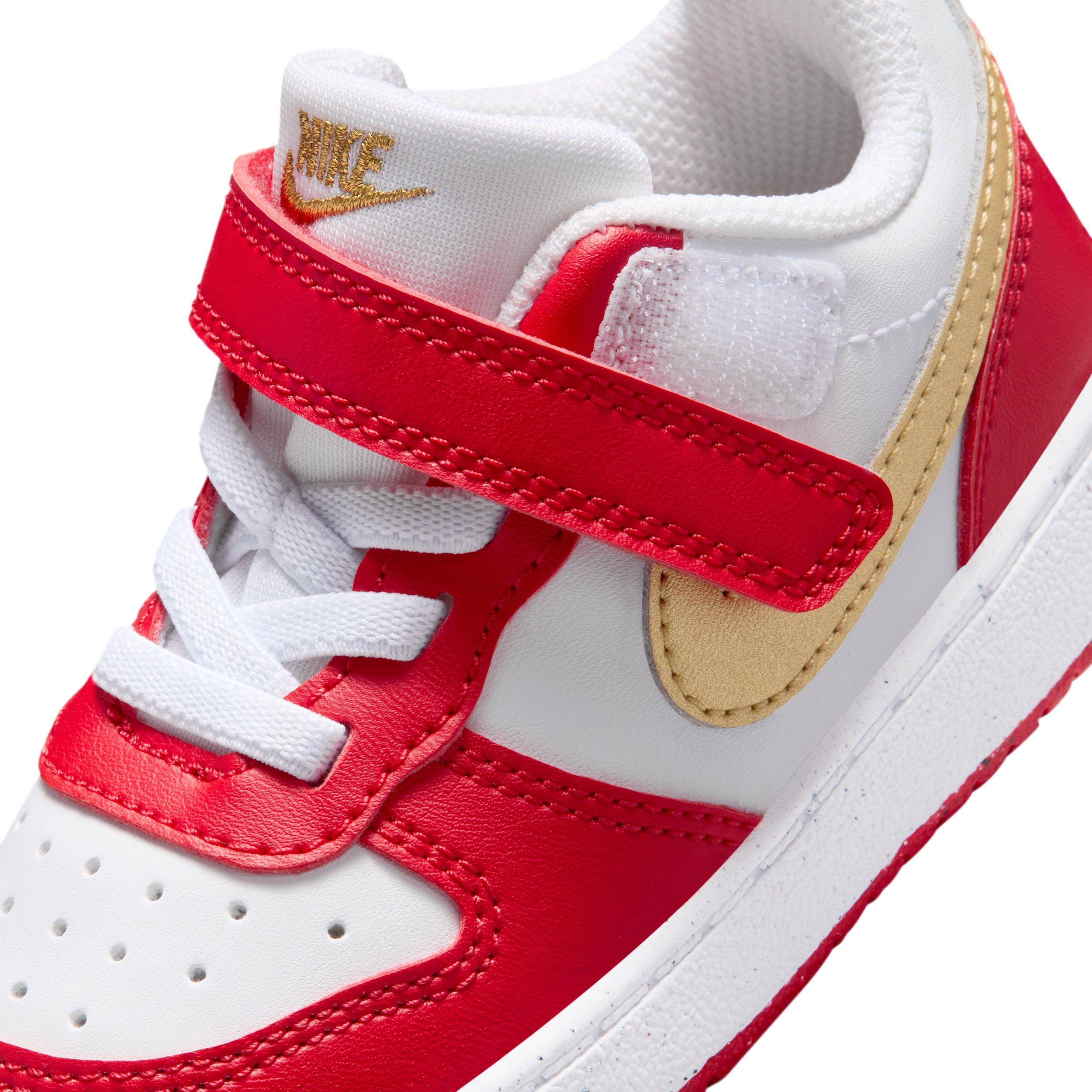 Nike Court Borough Low Recraft "White/University Red/White/Metallic Gold" Infant Boys' Shoe - WHITE/RED/WHITE/GOLD Thumbnail View 7