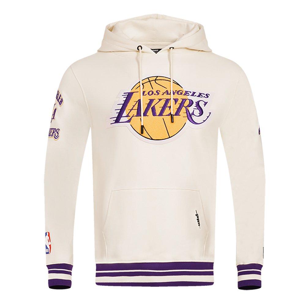 Pro Standard Men's NBA Los Angeles Lakers Retro Classic Fleece Pullover Hoodie -Eggshell/Purple - EGGSHELL/PURPLE Thumbnail View 1