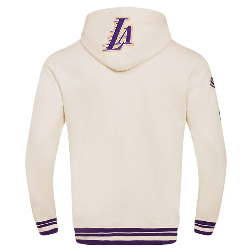 Pro Standard Men's NBA Los Angeles Lakers Retro Classic Fleece Pullover Hoodie - Eggshell/Purple - EGGSHELL/PURPLE Thumbnail View 2