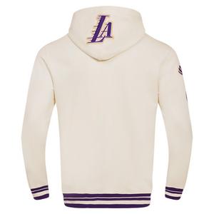 Pro Standard Men's NBA Los Angeles Lakers Retro Classic Fleece Pullover Hoodie -Eggshell/Purple
