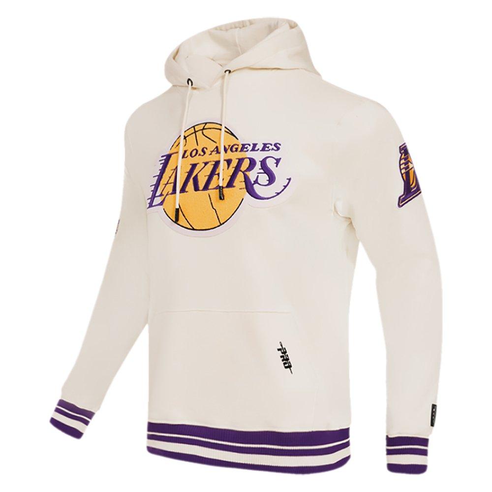 Pro Standard Men's NBA Los Angeles Lakers Retro Classic Fleece Pullover Hoodie - Eggshell/Purple - EGGSHELL/PURPLE Thumbnail View 3