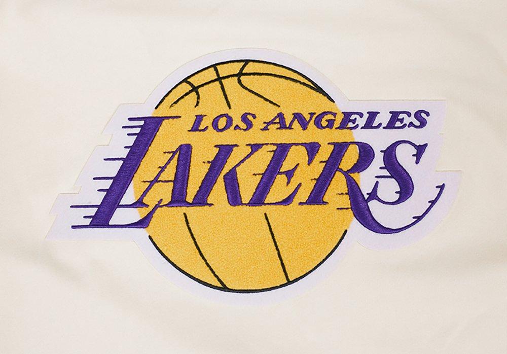 Pro Standard Men's NBA Los Angeles Lakers Retro Classic Fleece Pullover Hoodie - Eggshell/Purple - EGGSHELL/PURPLE Thumbnail View 6