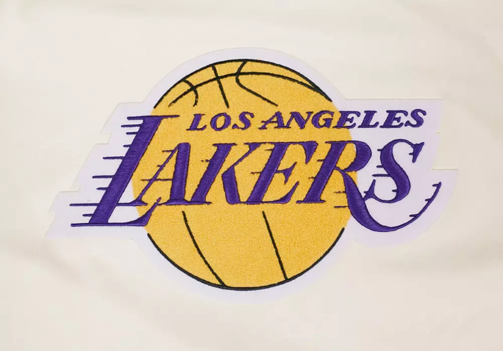 Pro Standard Men's NBA Los Angeles Lakers Retro Classic Fleece Pullover Hoodie -Eggshell/Purple - EGGSHELL/PURPLE