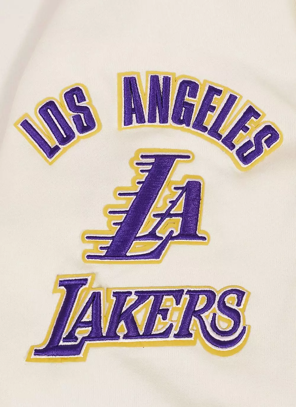Pro Standard Men's NBA Los Angeles Lakers Retro Classic Fleece Pullover Hoodie -Eggshell/Purple - EGGSHELL/PURPLE