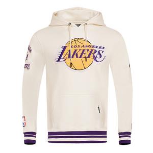 Pro Standard Men's NBA Los Angeles Lakers Retro Classic Fleece Pullover Hoodie -Eggshell/Purple