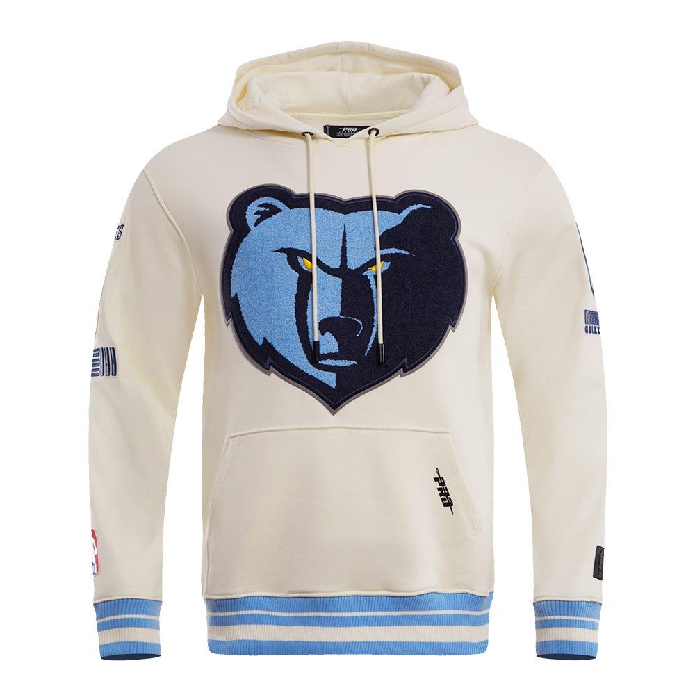 Pro Standard Men's NBA Memphis Grizzlies Retro Classic Fleece Pullover Hoodie -Eggshell/Blue - EGGSHELL/BLUE Thumbnail View 1