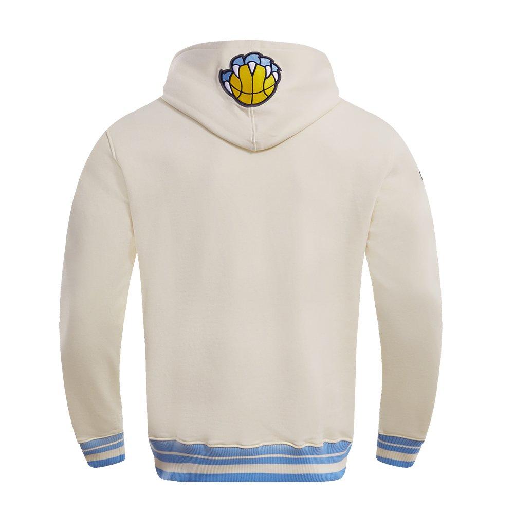 Pro Standard Men's NBA Memphis Grizzlies Retro Classic Fleece Pullover Hoodie - Eggshell/Blue - EGGSHELL/BLUE Thumbnail View 2