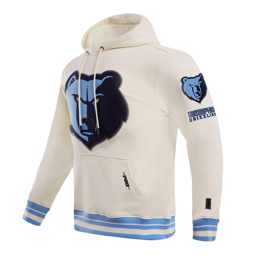 Pro Standard Men's NBA Memphis Grizzlies Retro Classic Fleece Pullover Hoodie - Eggshell/Blue - EGGSHELL/BLUE Thumbnail View 3