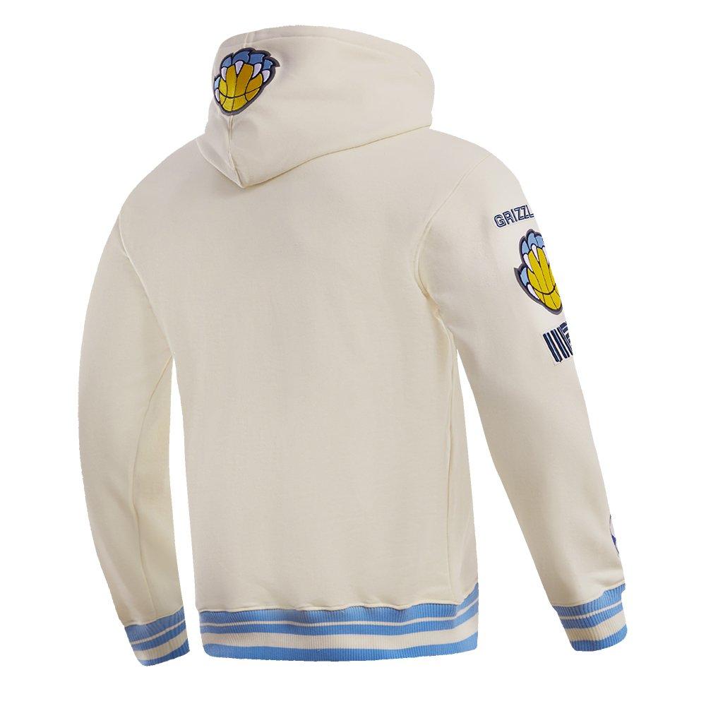 Pro Standard Men's NBA Memphis Grizzlies Retro Classic Fleece Pullover Hoodie -Eggshell/Blue - EGGSHELL/BLUE Thumbnail View 4