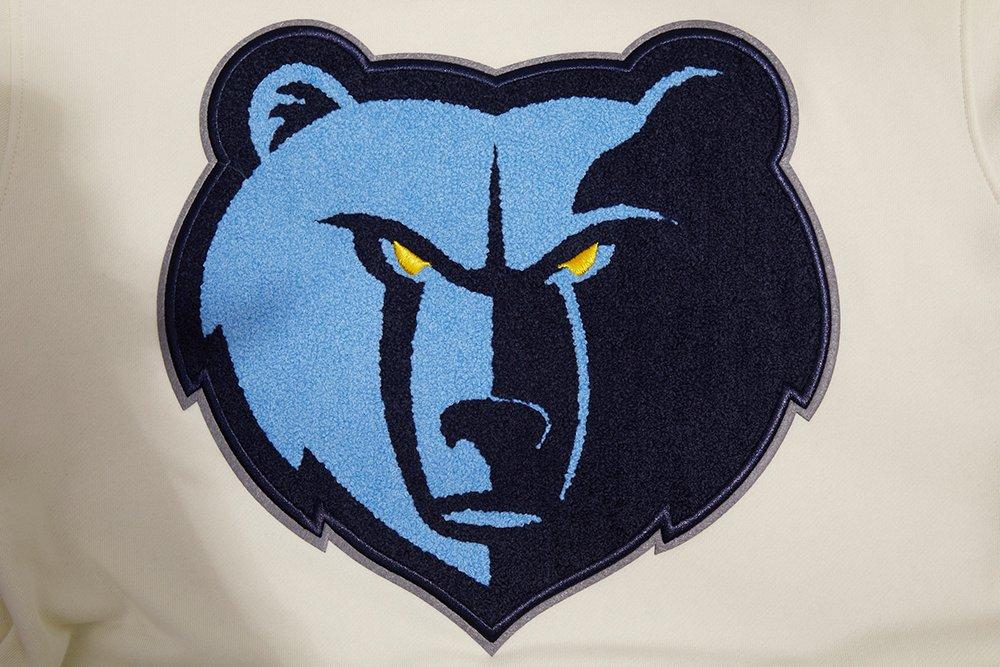 Pro Standard Men's NBA Memphis Grizzlies Retro Classic Fleece Pullover Hoodie - Eggshell/Blue - EGGSHELL/BLUE Thumbnail View 5