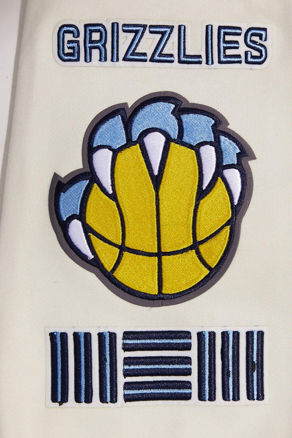 Pro Standard Men's NBA Memphis Grizzlies Retro Classic Fleece Pullover Hoodie -Eggshell/Blue - EGGSHELL/BLUE Thumbnail View 6