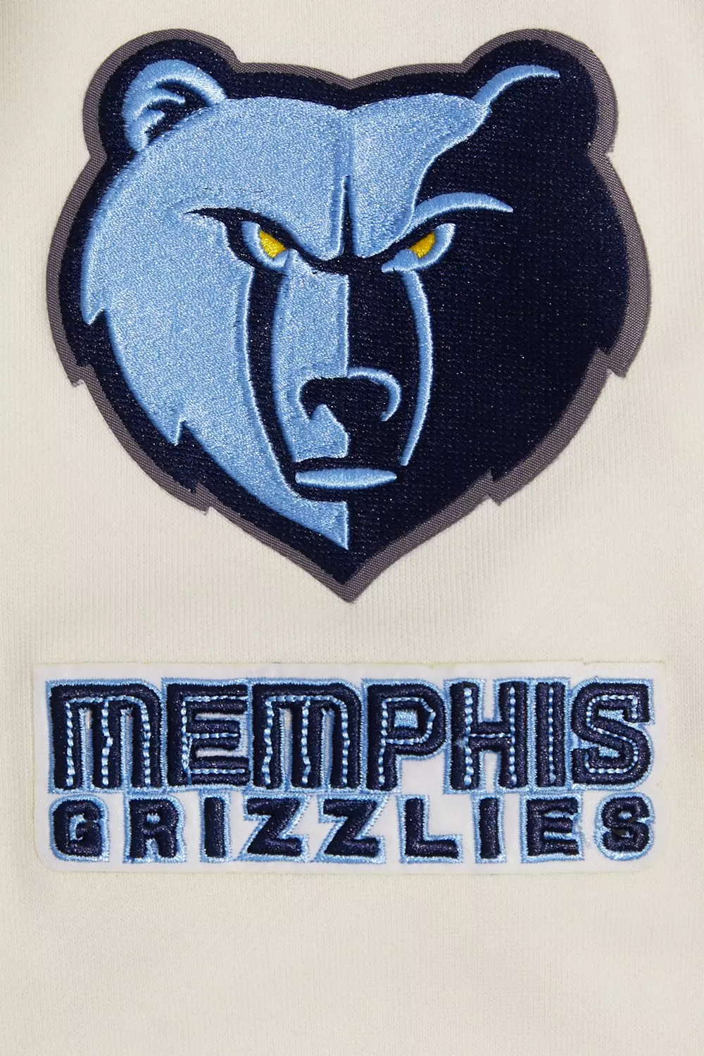 Pro Standard Men's NBA Memphis Grizzlies Retro Classic Fleece Pullover Hoodie -Eggshell/Blue - EGGSHELL/BLUE