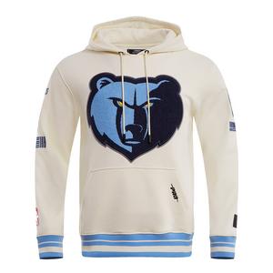 Pro Standard Men's NBA Memphis Grizzlies Retro Classic Fleece Pullover Hoodie -Eggshell/Blue