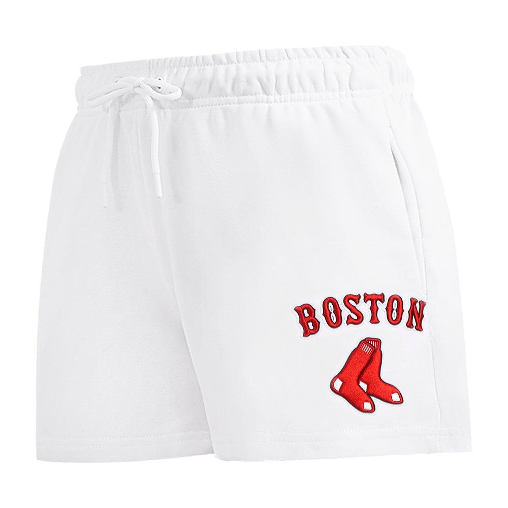 Pro Standard Women's MLB Boston Red Sox Classic Fleece Shorts -White - WHITE Thumbnail View 3