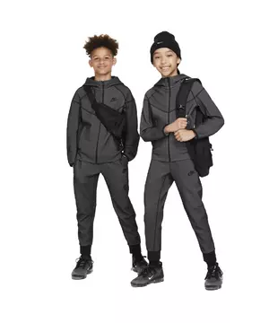 Nike Big Boys' Sportswear Tech Fleece Full-Zip Jacket-Grey/Black/White -  Hibbett
