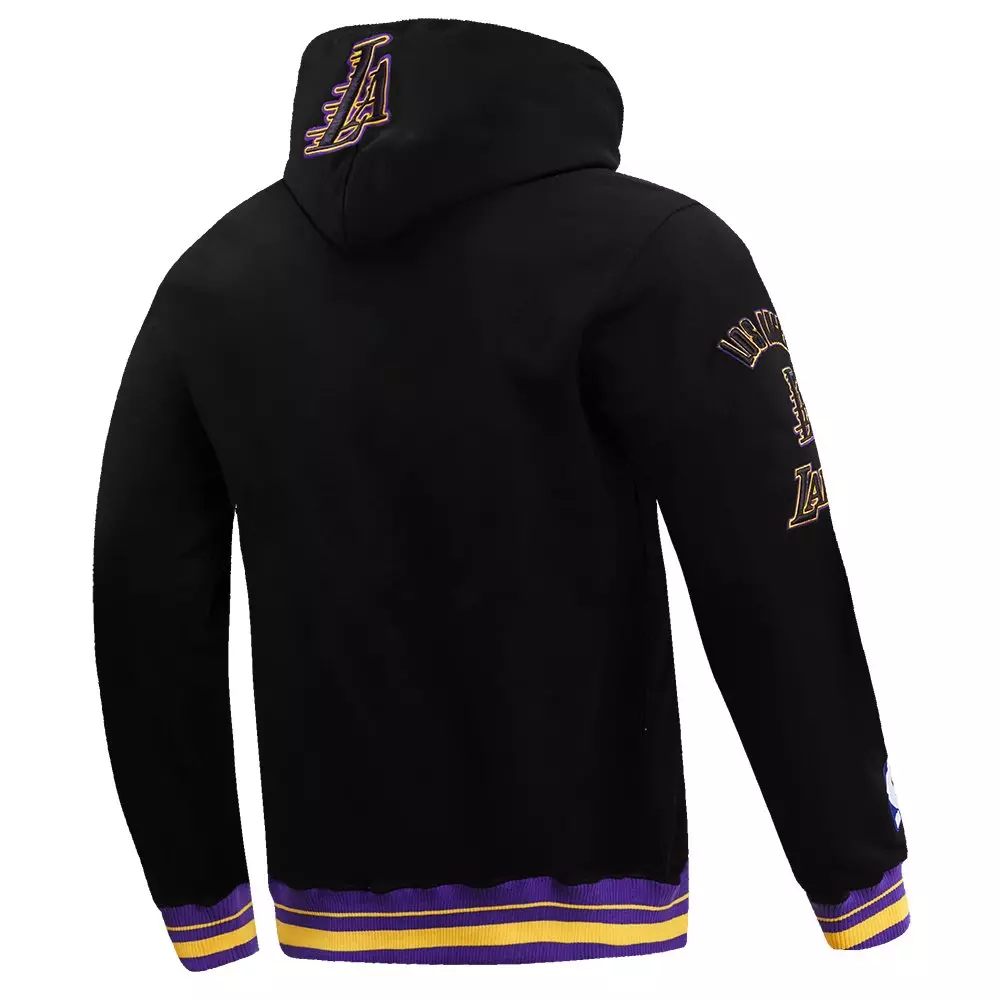 Pro Standard Men's NBA Los Angeles Lakers Retro Classic Fleece Pullover Hoodie - Black/Purple/Yellow - BLACK/PURPLE/YELLOW