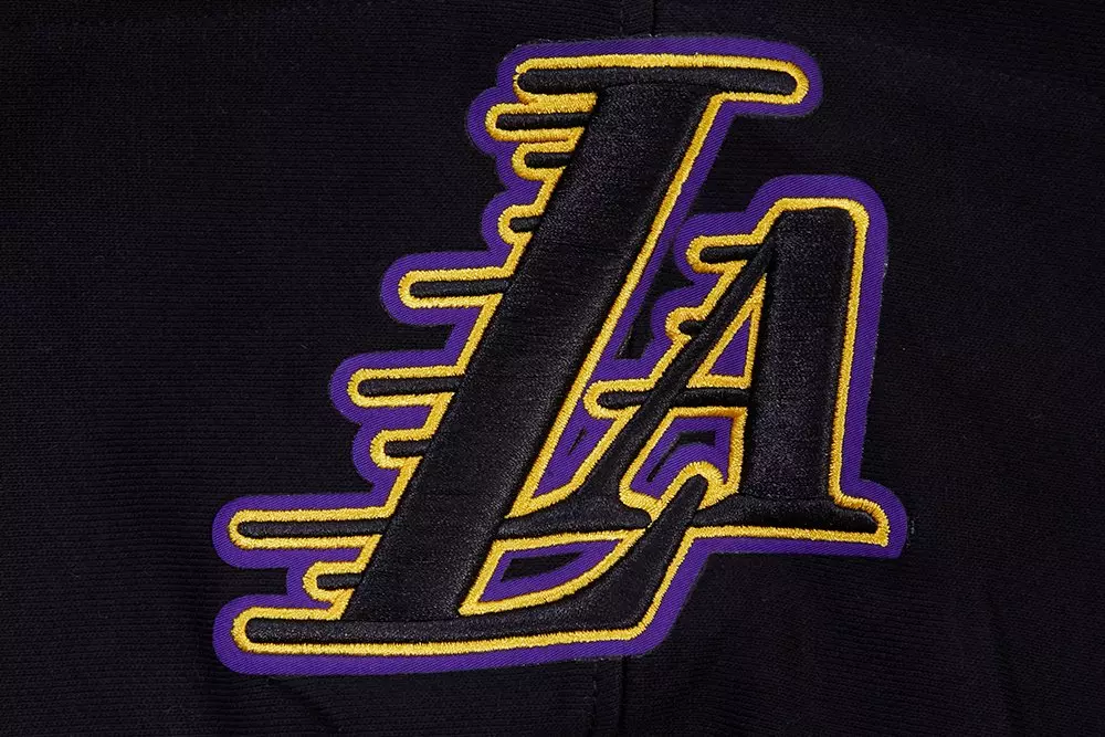 Pro Standard Men's NBA Los Angeles Lakers Retro Classic Fleece Pullover Hoodie - Black/Purple/Yellow - BLACK/PURPLE/YELLOW