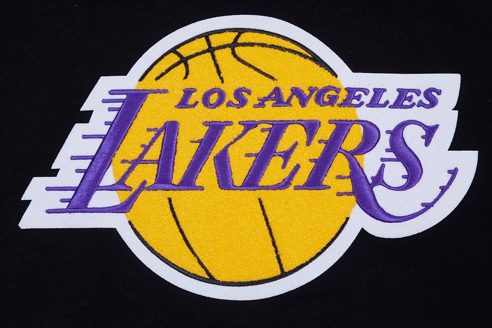 Pro Standard Men's NBA Los Angeles Lakers Retro Classic Fleece Pullover Hoodie -Black/Purple/Yellow - BLACK/PURPLE/YELLOW Thumbnail View 6