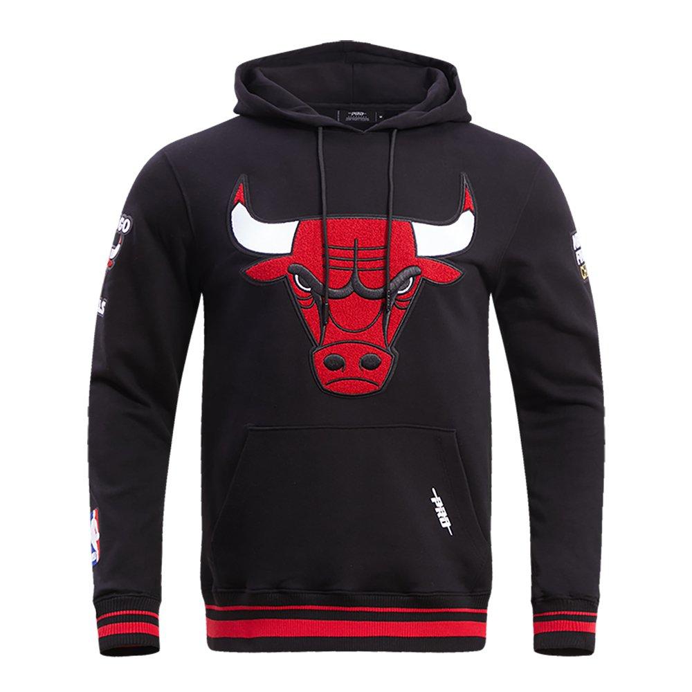 Pro Standard Men's NBA Chicago Bulls Retro Classic Fleece Pullover Hoodie - Black/Red - BLACK/RED Thumbnail View 1