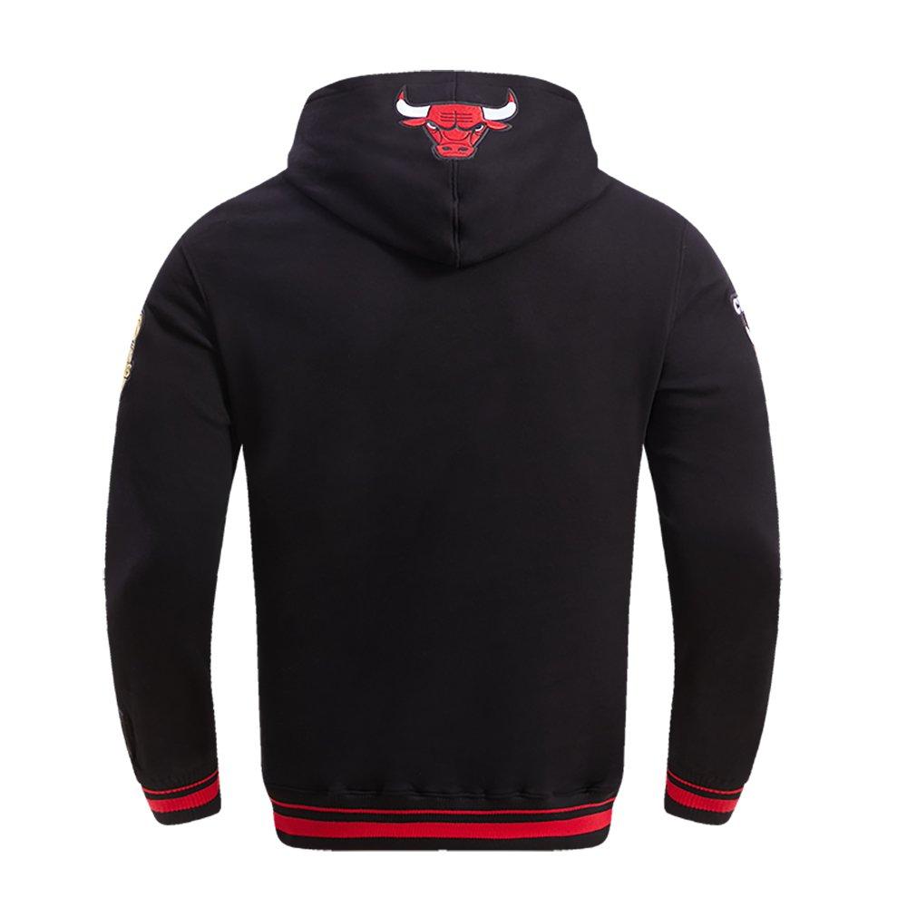 Pro Standard Men's NBA Chicago Bulls Retro Classic Fleece Pullover Hoodie -Black/Red - BLACK/RED Thumbnail View 2