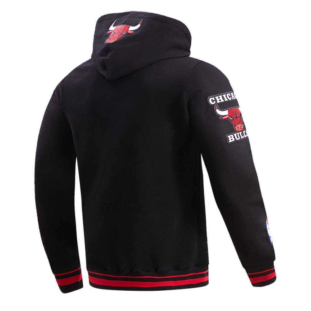 Pro Standard Men's NBA Chicago Bulls Retro Classic Fleece Pullover Hoodie -Black/Red - BLACK/RED Thumbnail View 4