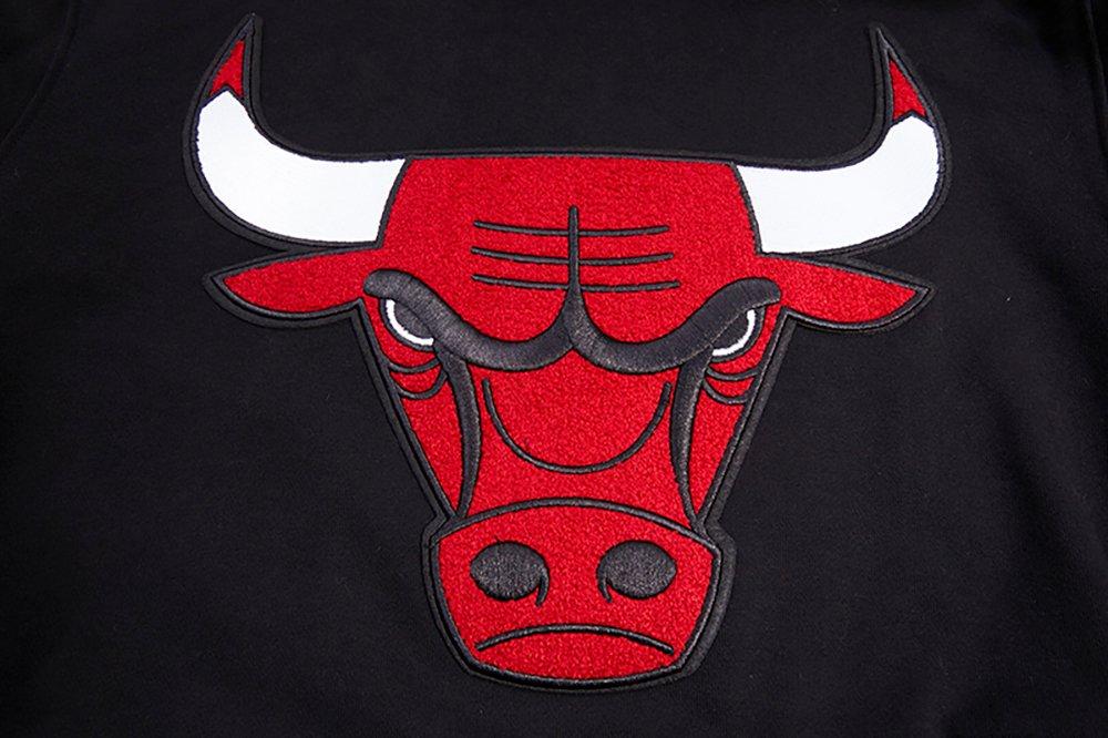 Pro Standard Men's NBA Chicago Bulls Retro Classic Fleece Pullover Hoodie -Black/Red - BLACK/RED Thumbnail View 5