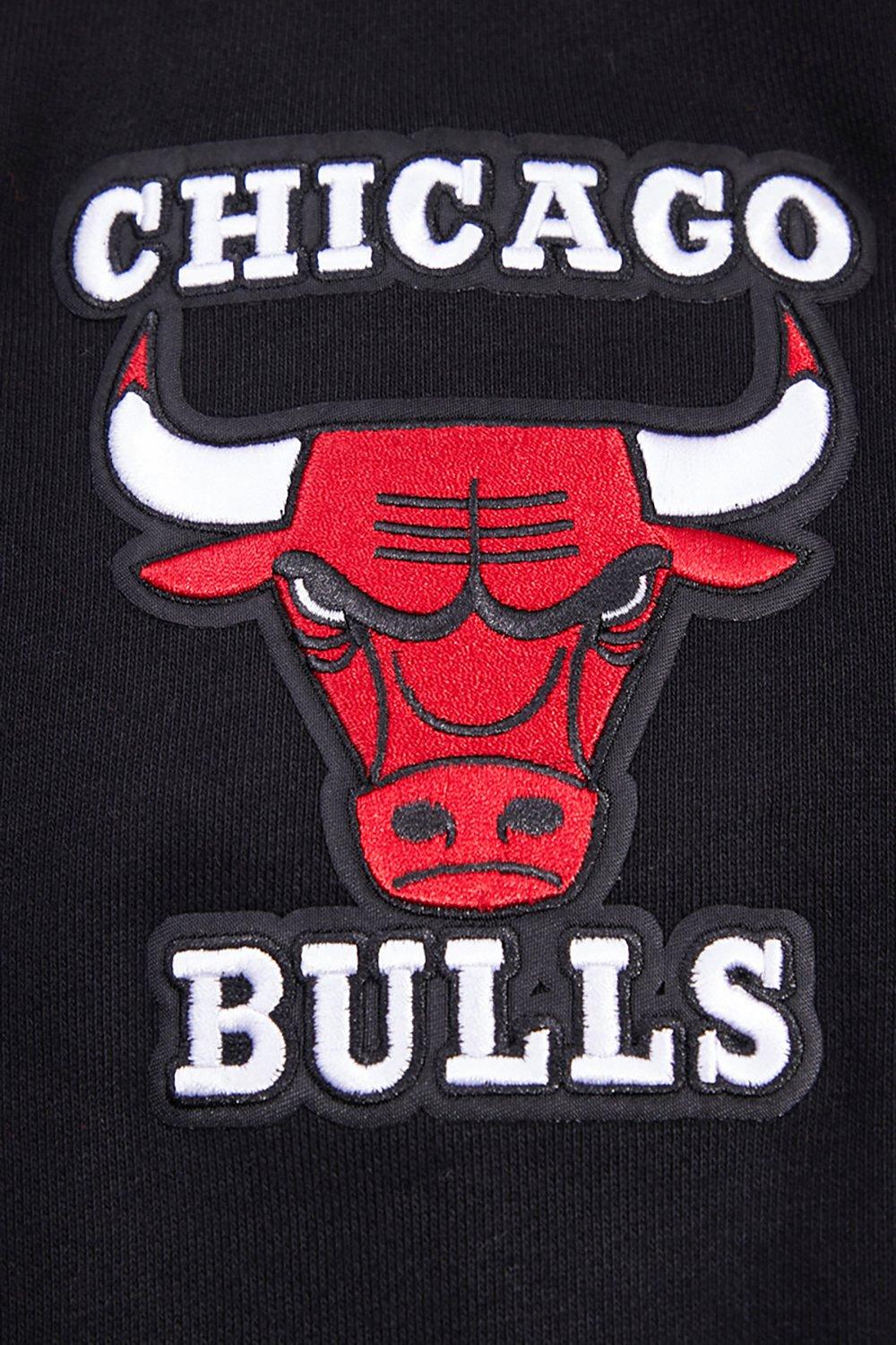Pro Standard Men's NBA Chicago Bulls Retro Classic Fleece Pullover Hoodie -Black/Red - BLACK/RED Thumbnail View 6