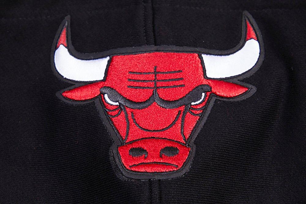 Pro Standard Men's NBA Chicago Bulls Retro Classic Fleece Pullover Hoodie -Black/Red - BLACK/RED Thumbnail View 8