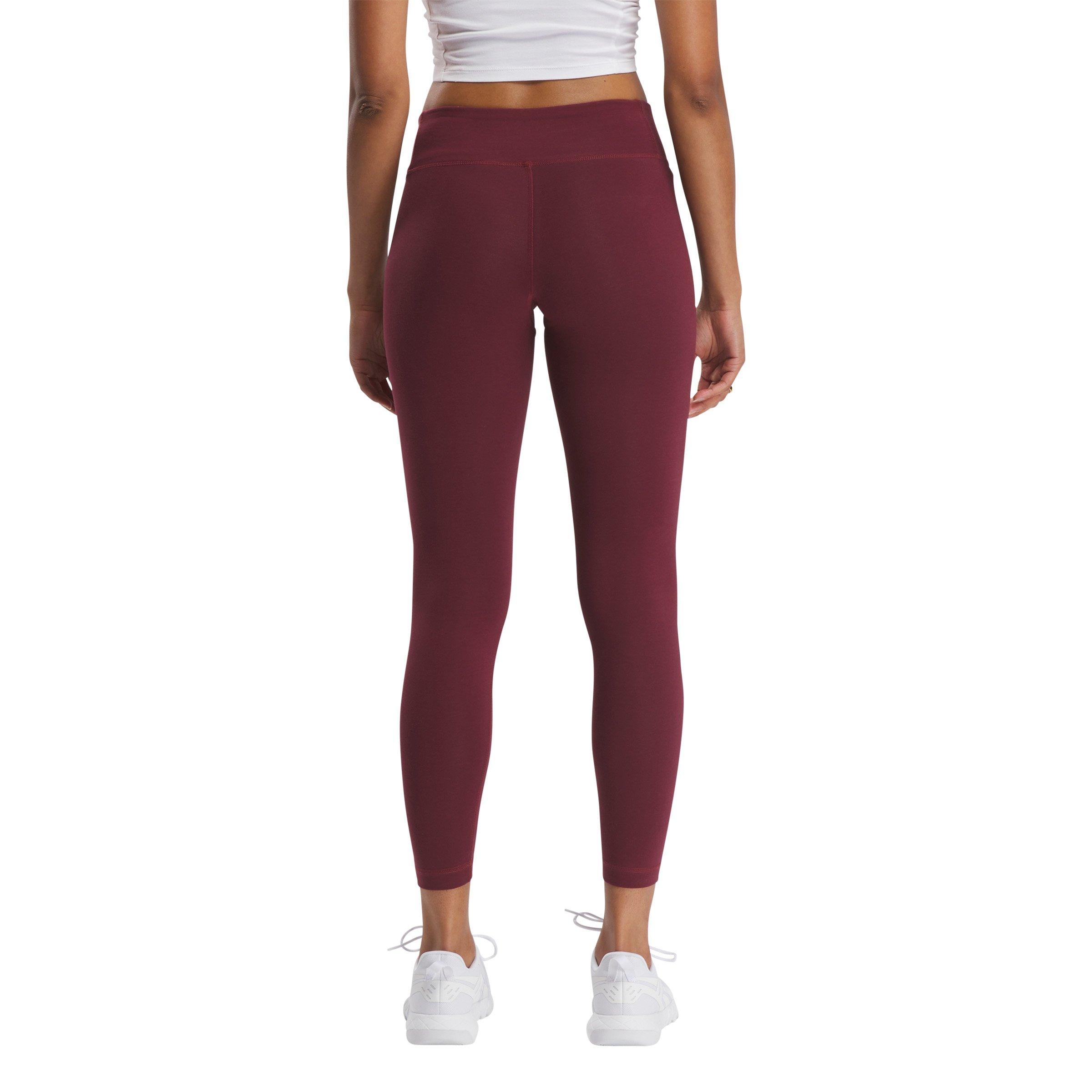 Reebok Identity Small Logo Cotton Women's Maroon Leggings