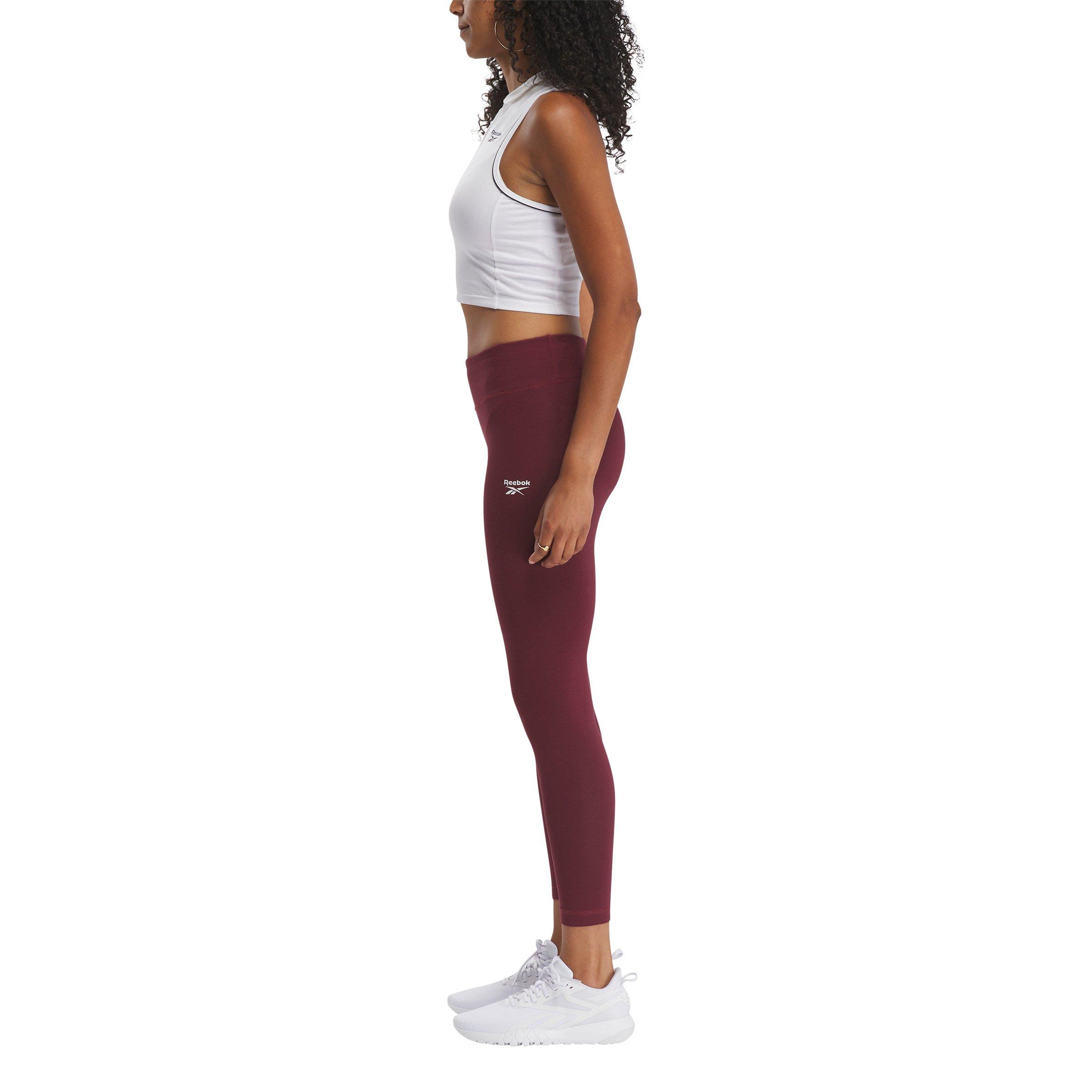 Reebok Identity Small Logo Cotton Women's Maroon Leggings