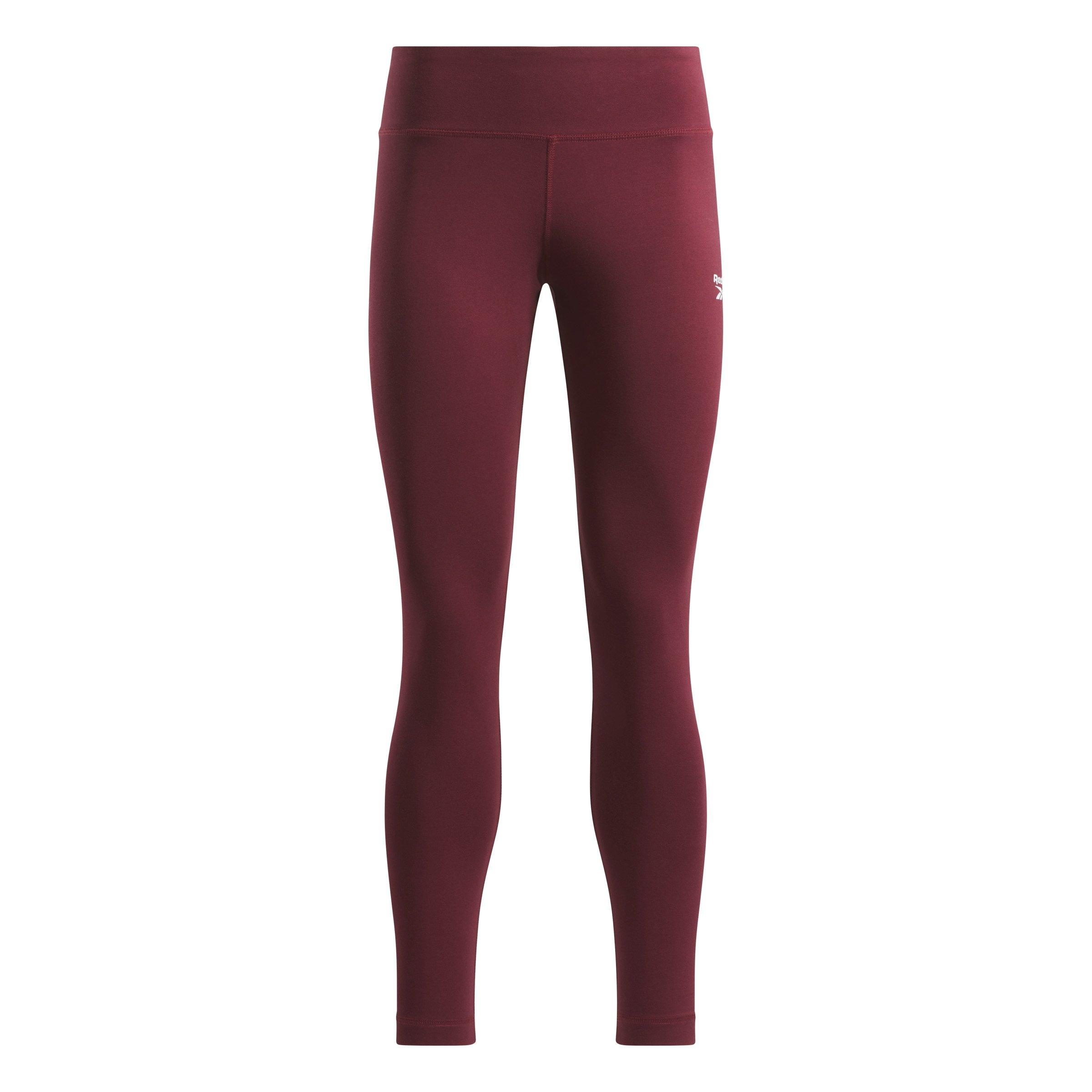 Reebok Identity Small Logo Cotton Women's Maroon Leggings