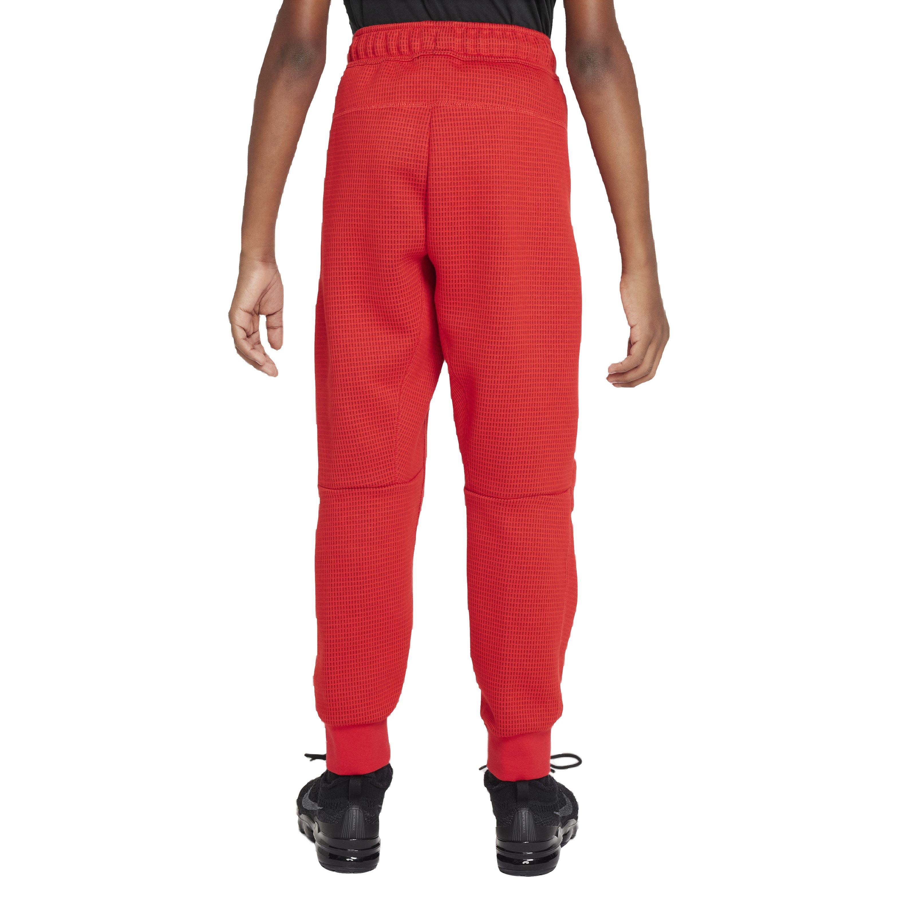 Nike Big Boys' Sportswear Tech Fleece Winterized Pants - Red - RED Thumbnail View 2