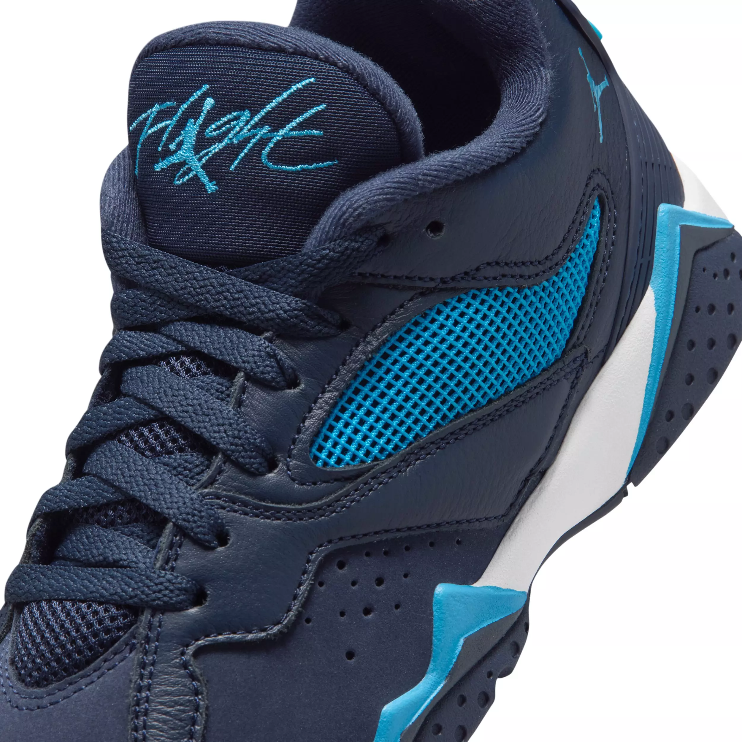 Jordan MVP 92 "Obsidian/White/Dark Powder Blue" Grade School Boys' Shoe - OBSIDIAN/WHITE/DK BLUE