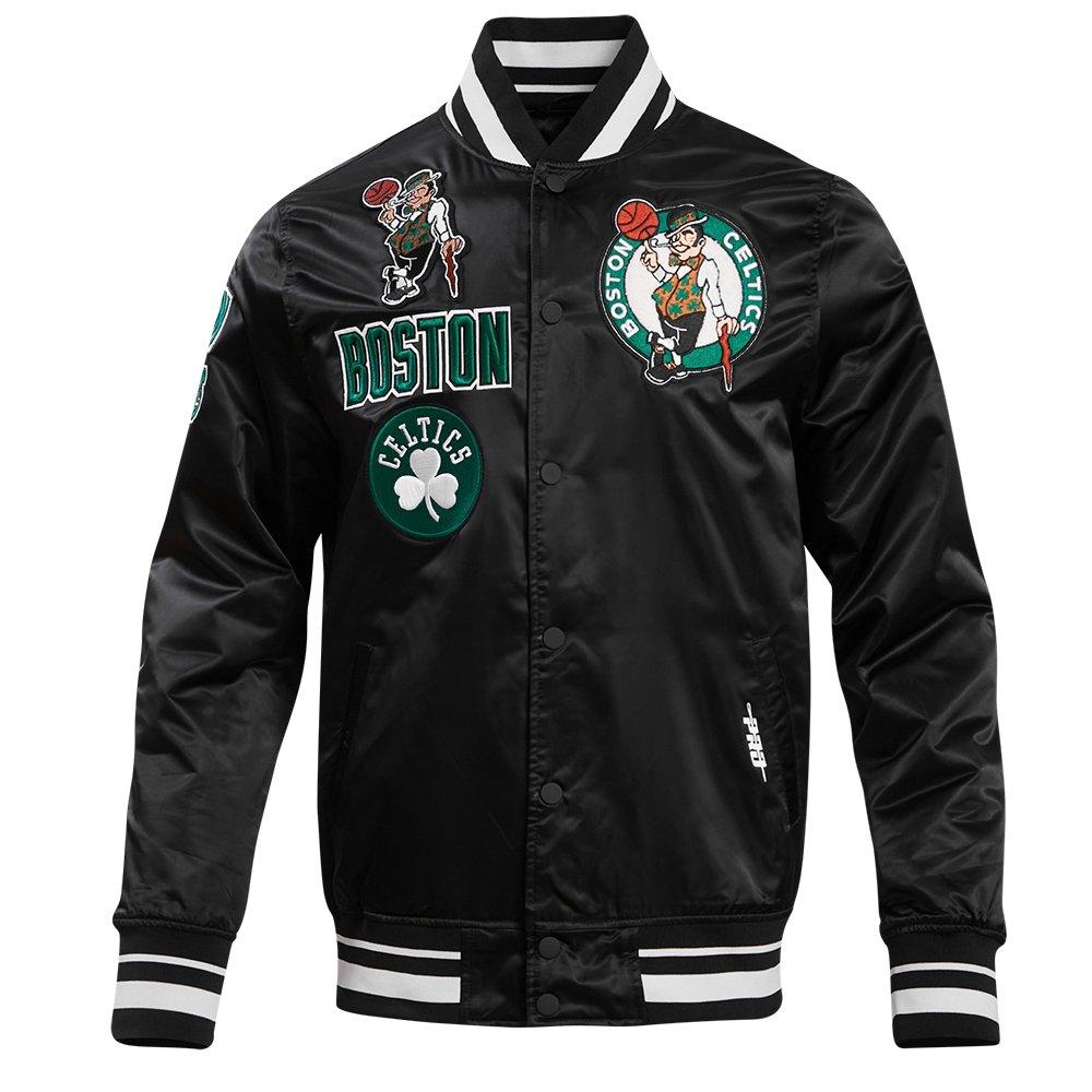 Pro Standard Men's NBA Boston Celtics Retro Classic Rib Satin Jacket -Black - BLACK Thumbnail View 1