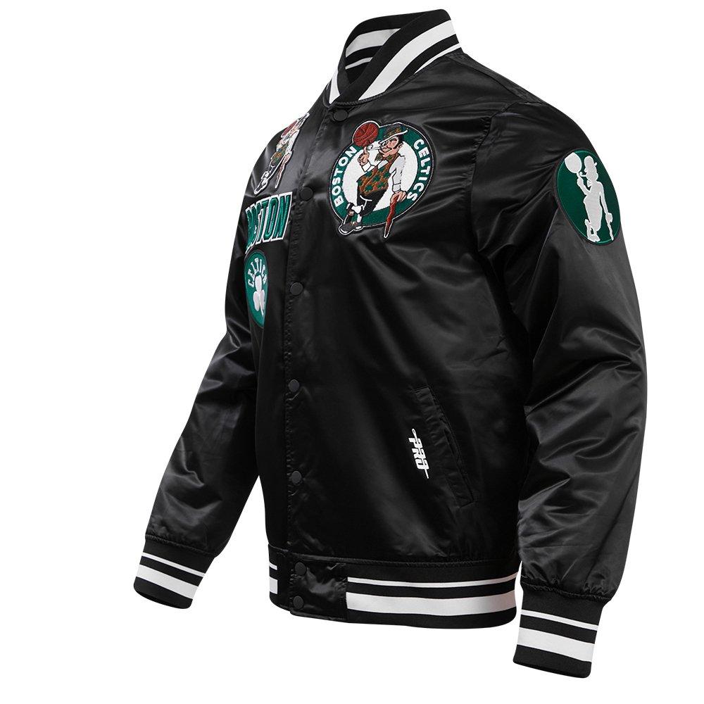 Pro Standard Men's NBA Boston Celtics Retro Classic Rib Satin Jacket -Black - BLACK Thumbnail View 3