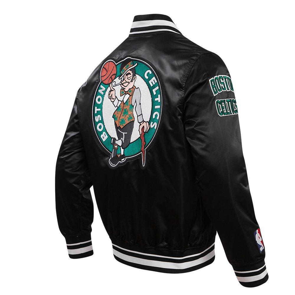 Pro Standard Men's NBA Boston Celtics Retro Classic Rib Satin Jacket -Black - BLACK Thumbnail View 4