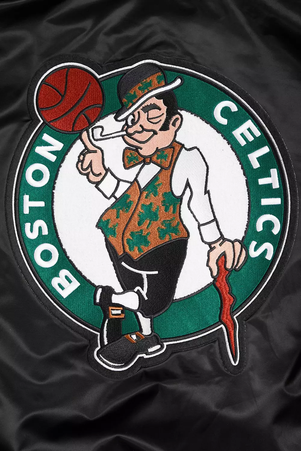 Pro Standard Men's NBA Boston Celtics Retro Classic Rib Satin Jacket - Black - BLACK