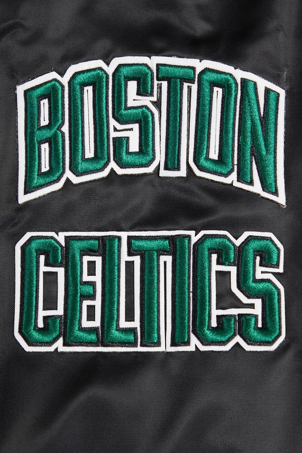 Pro Standard Men's NBA Boston Celtics Retro Classic Rib Satin Jacket - Black - BLACK Thumbnail View 6