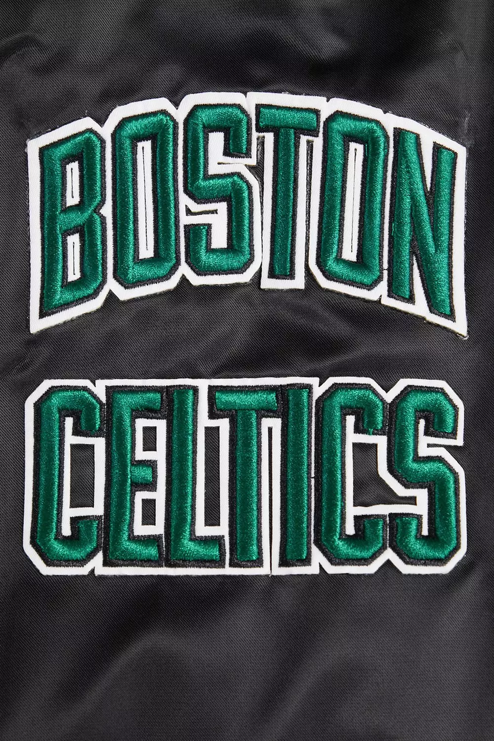Pro Standard Men's NBA Boston Celtics Retro Classic Rib Satin Jacket -Black - BLACK