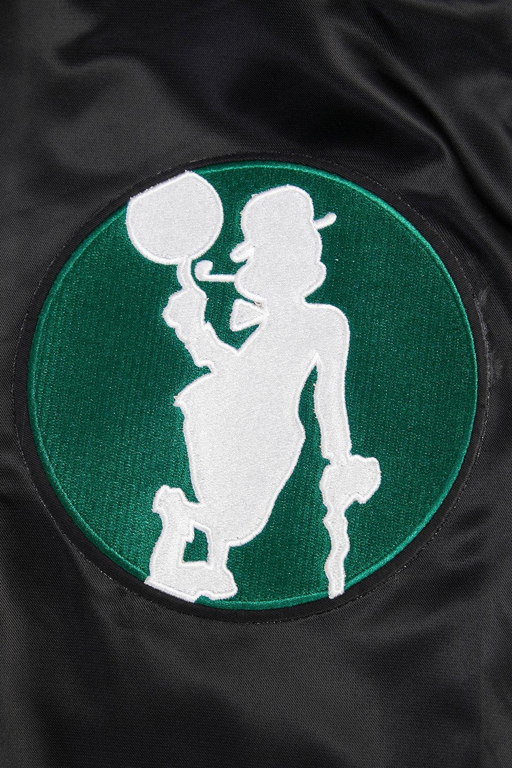 Pro Standard Men's NBA Boston Celtics Retro Classic Rib Satin Jacket - Black - BLACK Thumbnail View 7