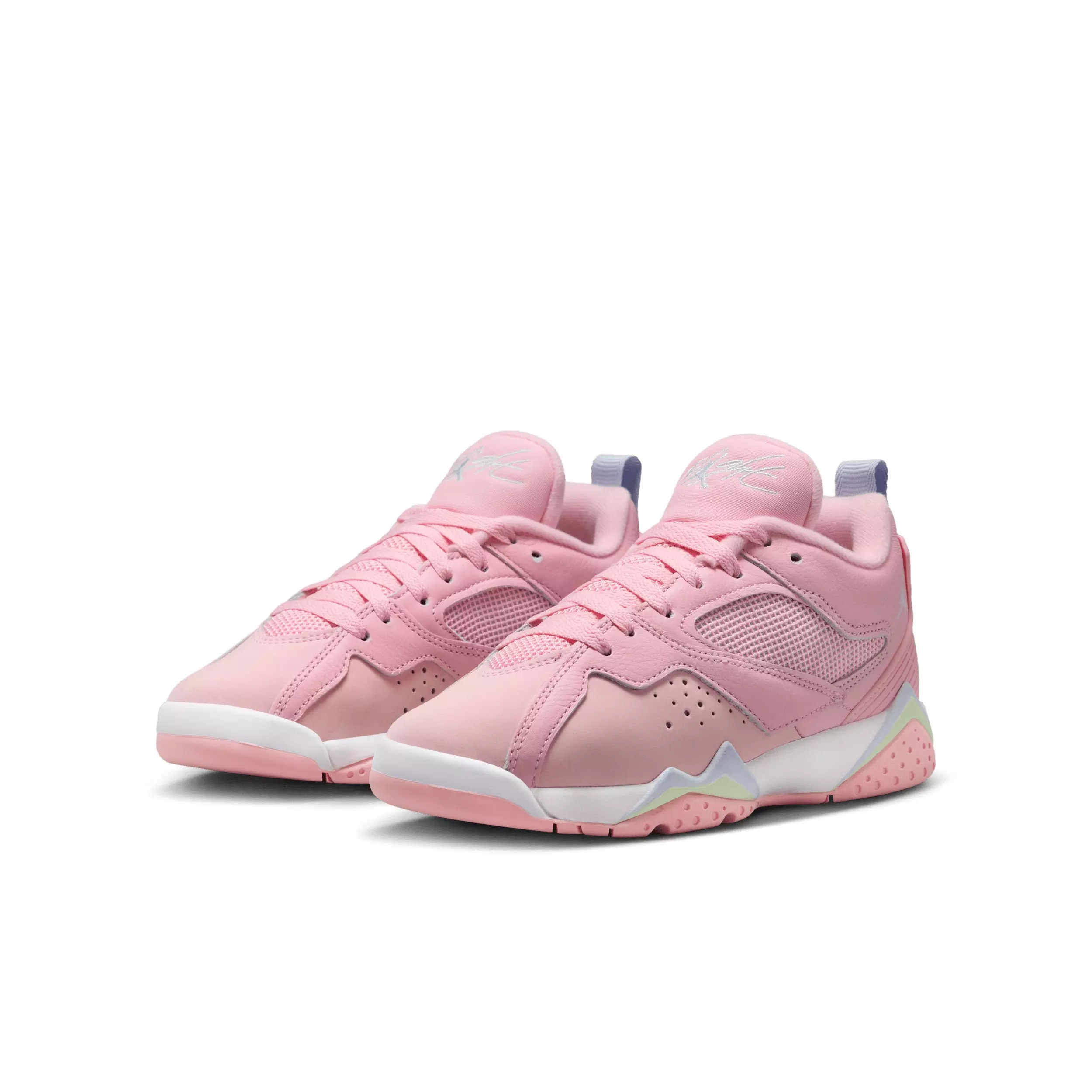 Jordan MVP 92 "Medium Soft Pink/Vapor Green/White/Half Blue" Grade School Girls' Shoe - MD PINK/GREEN/WHITE/BLUE