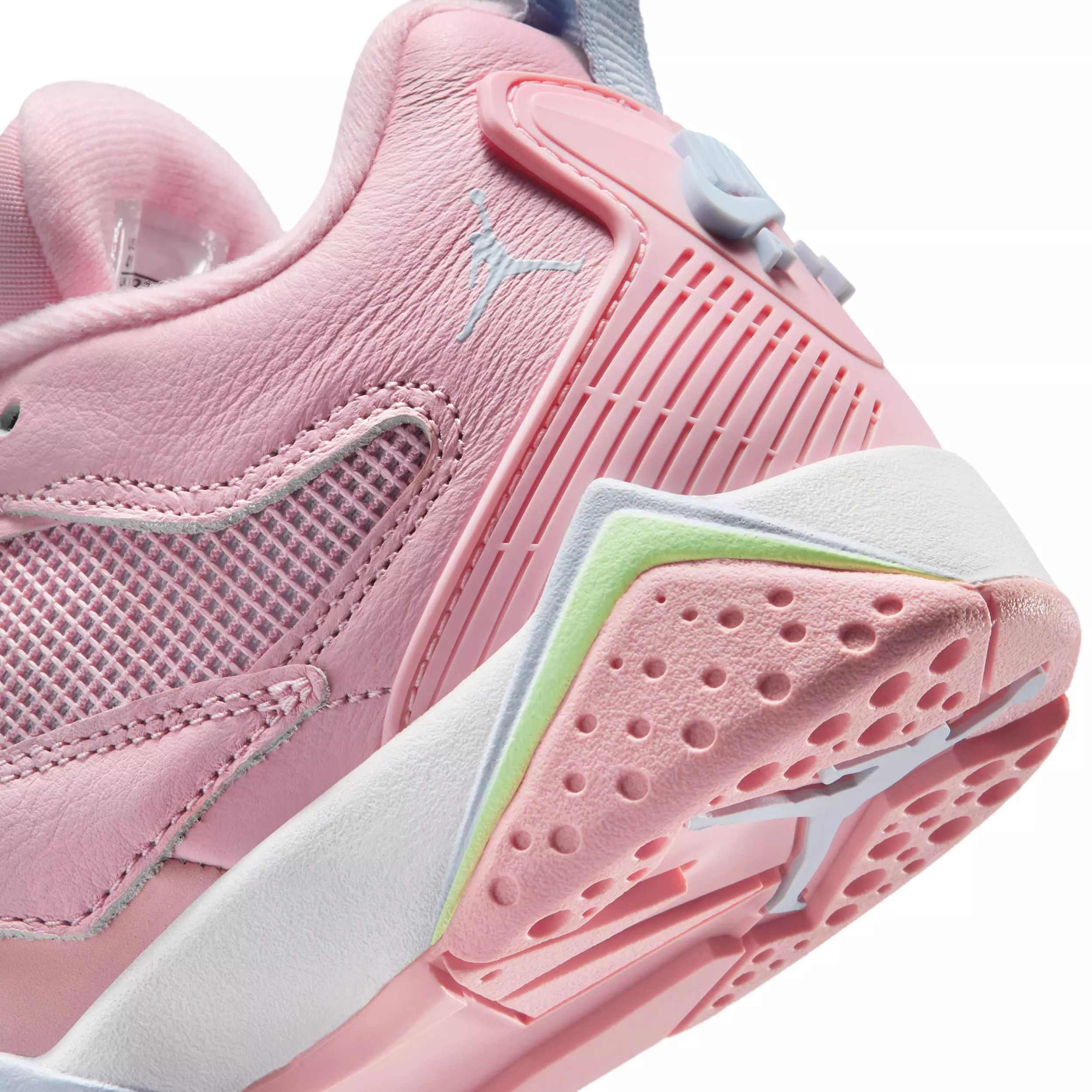 Jordan MVP 92 "Medium Soft Pink/Vapor Green/White/Half Blue" Grade School Girls' Shoe - MD PINK/GREEN/WHITE/BLUE