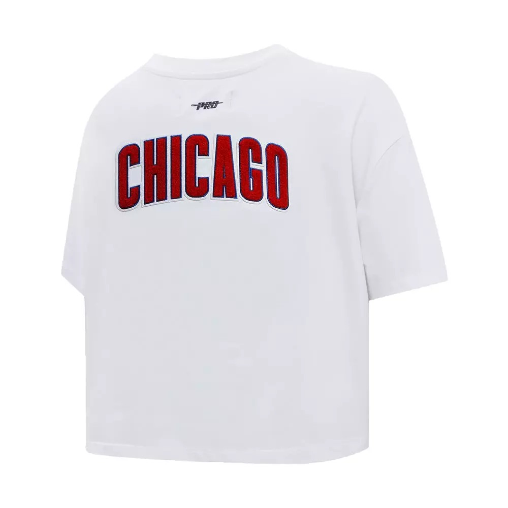 Pro Standard Women's MLB Chicago Cubs Classic Boxy Top -White - WHITE