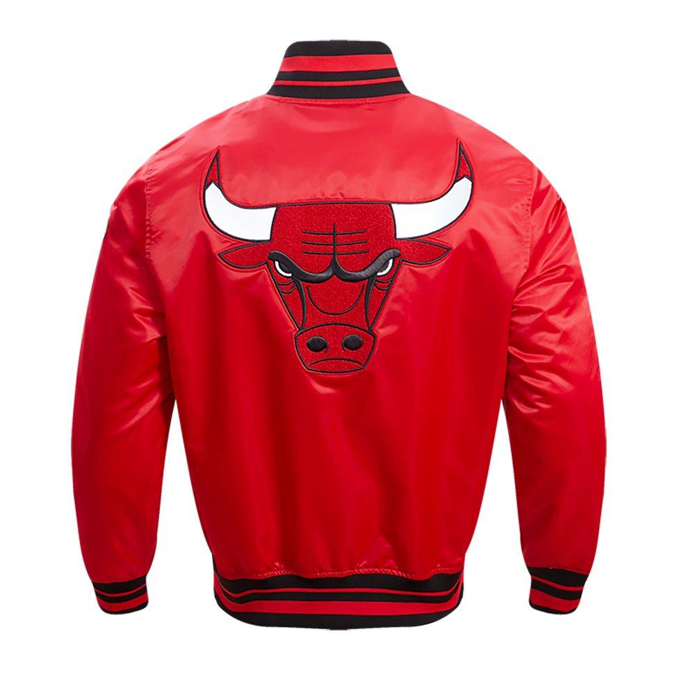 Pro Standard Men's NBA Chicago Bulls Retro Classic Rib Satin Jacket - Red/Black - RED/BLACK Thumbnail View 2
