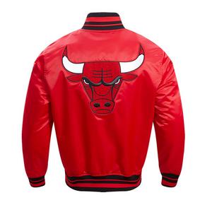 Pro Standard Men's NBA Chicago Bulls Retro Classic Rib Satin Jacket -Red/Black