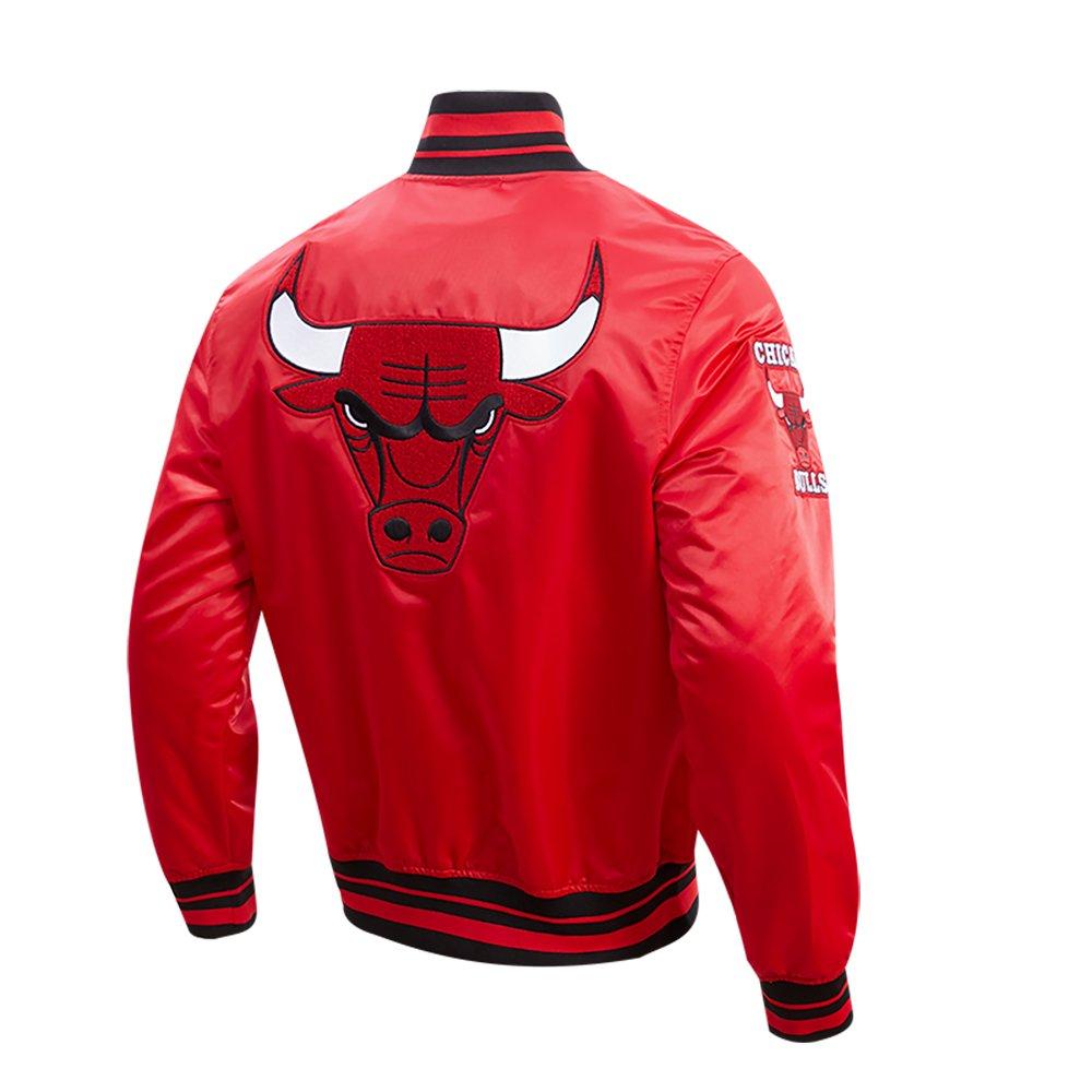 Pro Standard Men's NBA Chicago Bulls Retro Classic Rib Satin Jacket -Red/Black - RED/BLACK Thumbnail View 4