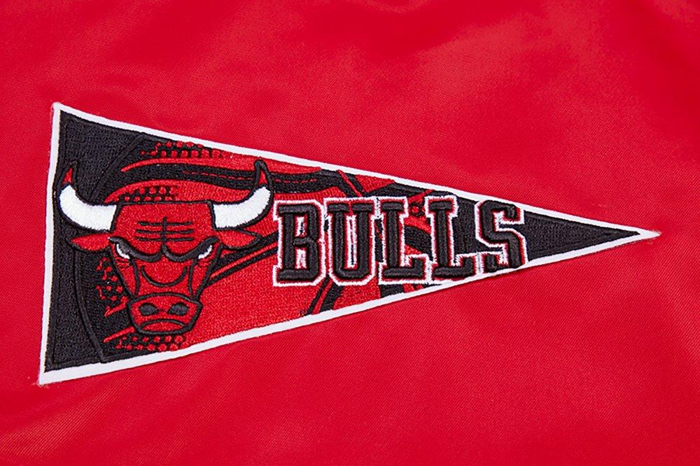 Pro Standard Men's NBA Chicago Bulls Retro Classic Rib Satin Jacket - Red/Black - RED/BLACK Thumbnail View 7